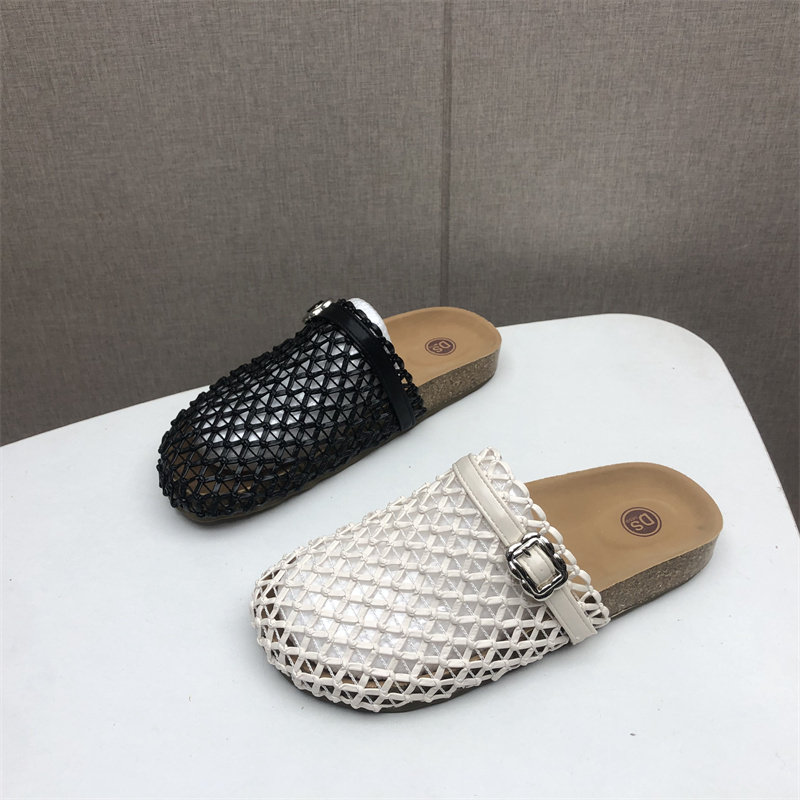 夏季外穿编织镂空透气女鞋包头拖