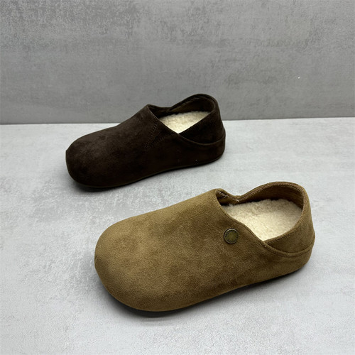 复古文艺百搭舒适加绒厚底勃肯鞋