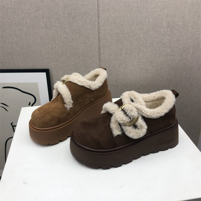 断码女款英伦增高加绒勃肯棉鞋女