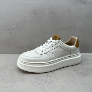 断码处理2024春季新款真皮男鞋透气舒适牛皮平底百搭时尚休闲板鞋