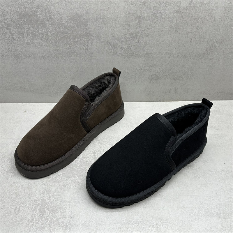 断码处理2024冬季新款男靴休闲百搭舒适一脚蹬加绒保暖雪地靴棉鞋