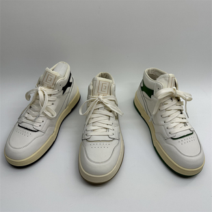 断码处理2023秋款真皮女鞋牛皮系带平底百搭运动休闲高帮小白鞋女