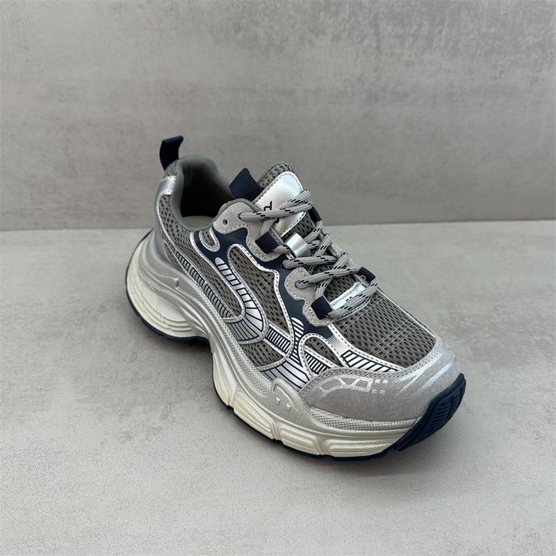 2025秋季新款断码处理女鞋圆头系带厚底老爹鞋网面透气休运动鞋闲