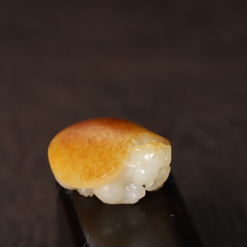 在售 9克 龙龟满皮新疆和田玉黄沁籽料天然原皮
