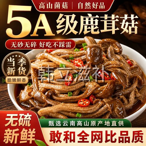 5A鹿茸菇干货特级500g新鲜煲汤香菇蘑菇云南菇调料松茸干鹿茸炖汤