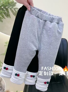 【加绒加厚】女童冬季加绒加厚打底裤儿童厚棉裤女宝宝一条过冬裤