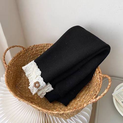 【加绒】儿童秋冬加绒打底裤洋气时尚女童花边奥利绒一体绒裤子