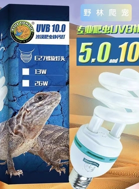 陆龟鬃狮蜥蜴UVB补钙灯爬宠恒温饲养箱紫外线爬虫晒背太阳灯10.0