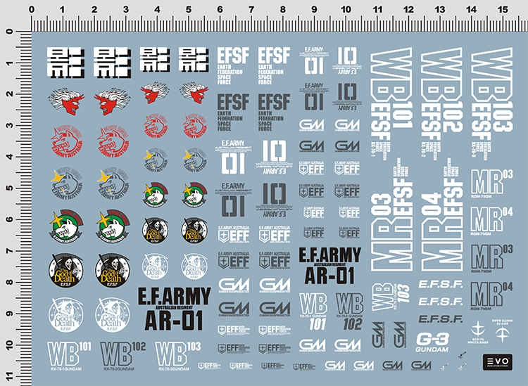 特价【EVO】吉姆 白狗 RX78 123号机 标志 LOGO 模型 专属 水贴