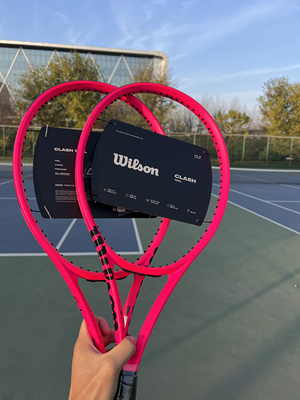 威尔胜Wilson ClashV2V3V4巴黎限定霓虹粉威尔逊全碳素网球拍礼盒