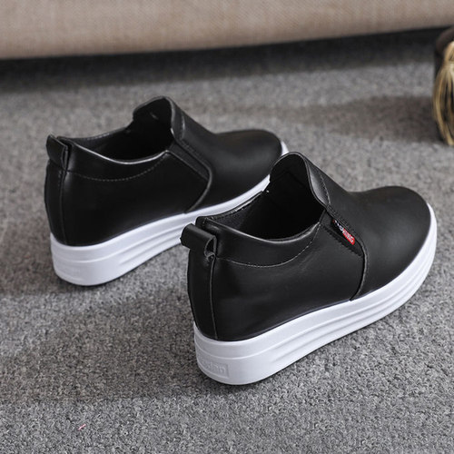 春季新款小白鞋厚底坡跟休闲