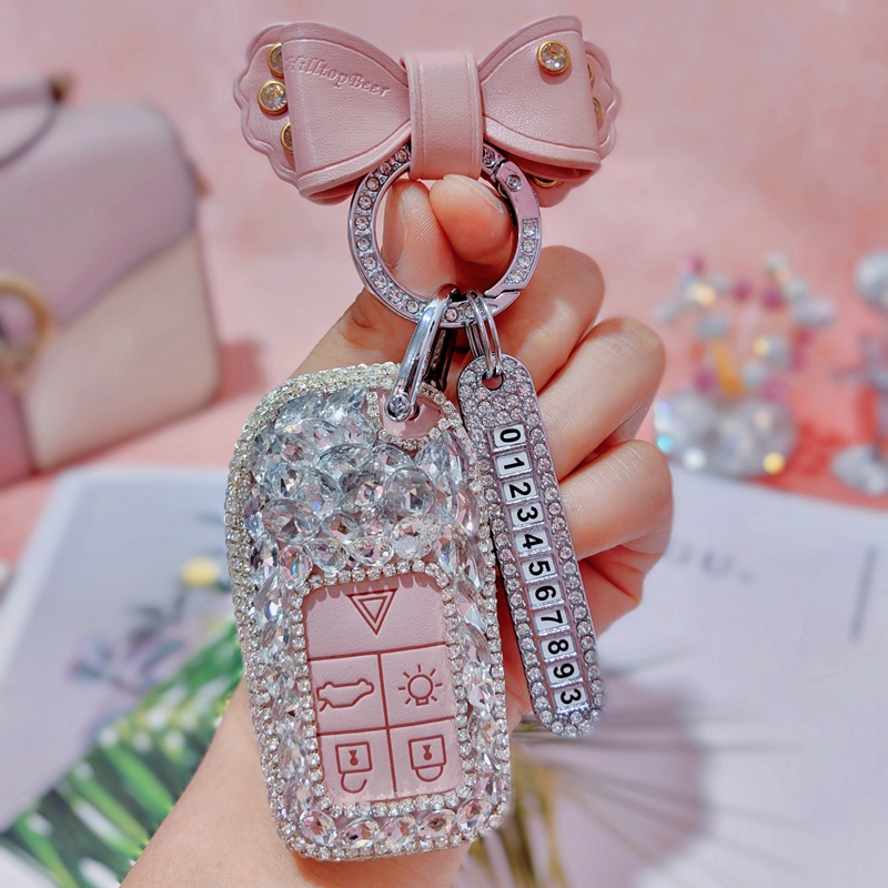 漂亮的纯手工制作水钻汽车钥匙套