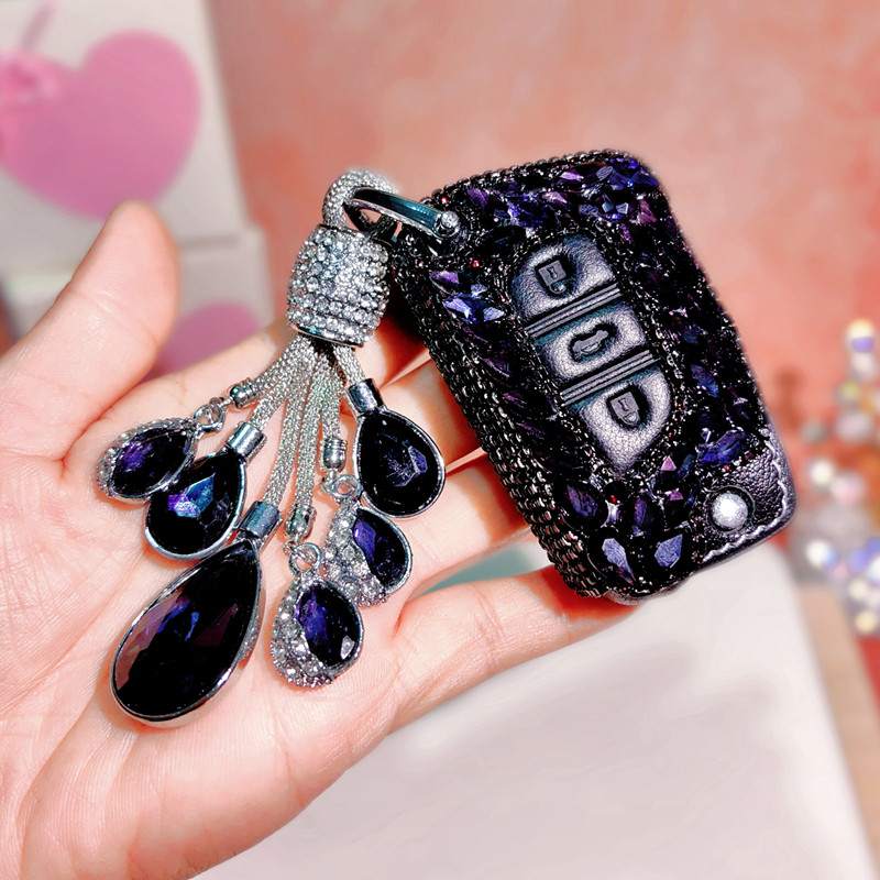 适用丰田荣放钥匙套折叠锋兰达车扣卡罗拉锐放威兰达汉兰达女镶钻