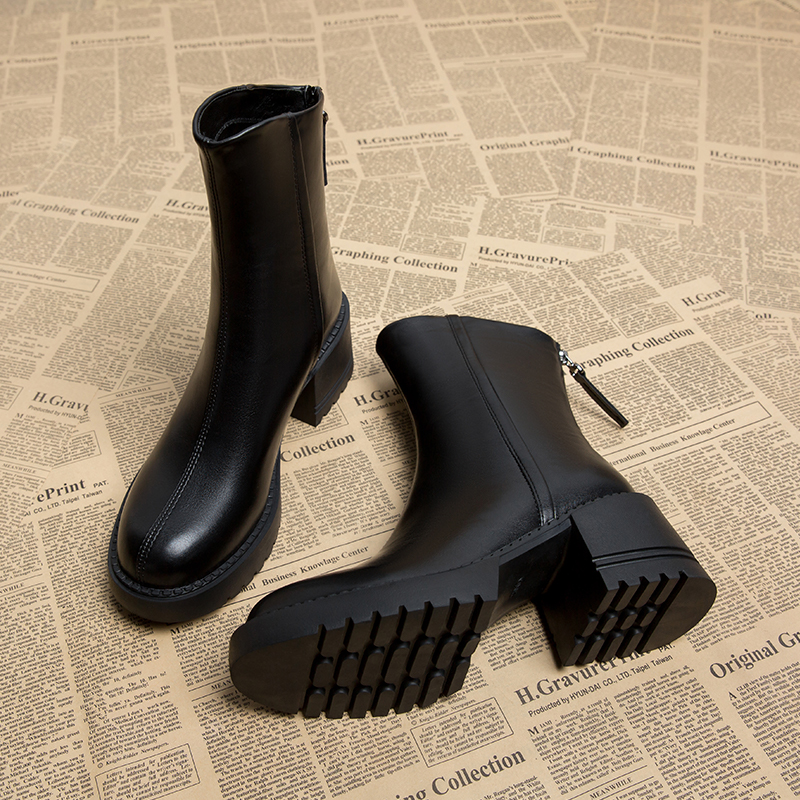 马丁靴女2025秋冬季新款高跟短靴