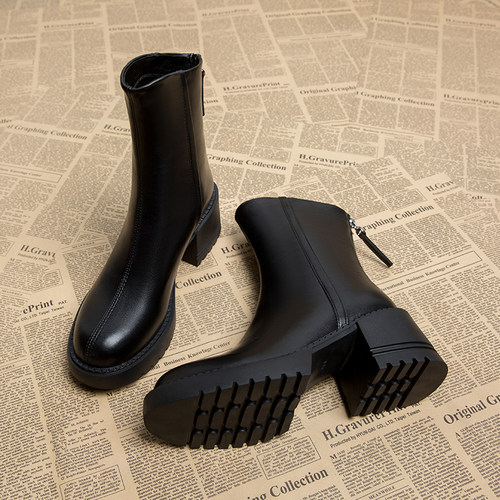 马丁靴女2025秋冬季新款高跟短靴