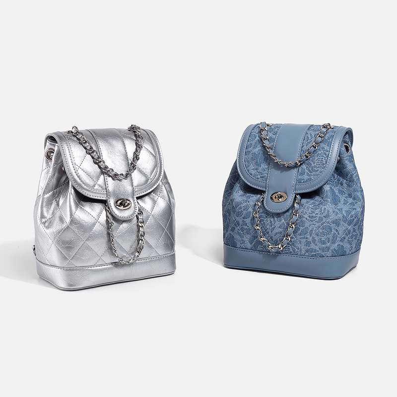 双肩包女2025夏新款时尚百搭牛皮真皮女士生小背包菱格休闲通勤