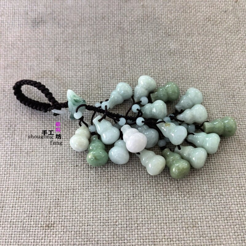 手工编织汽车钥匙扣翡翠葫芦活扣