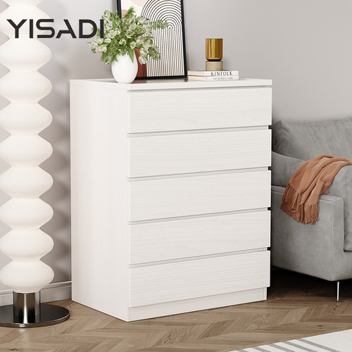 实木白色床头柜三斗五斗柜储物抽屉柜卧室阳台床尾收纳家用置物柜