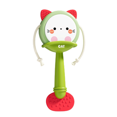 拨浪鼓婴儿可啃咬婴幼儿波浪鼓玩具新生手摇铃0到3个月小月龄宝宝