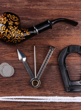 刻花两用烟斗入门级烟锅旱烟袋过滤芯烟嘴可拆卸可清洗烟袋男士