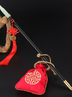 老式传统烟斗旱烟杆黄铜烟锅实木烟杆男士加长玉石烟嘴杆烟具配件