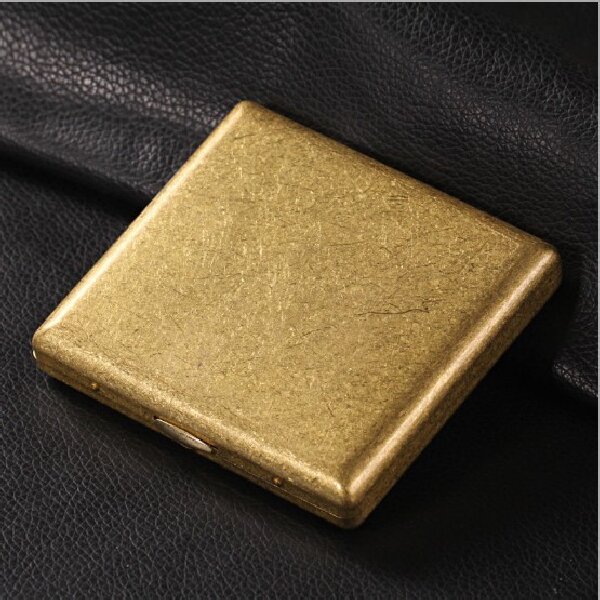 双枪粗烟20支装仿古铜色复古便携烟盒男女士高档个性创意抗压烟盒