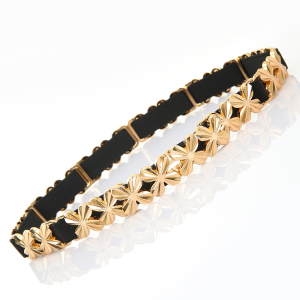 时尚 夏季女士金属松紧细腰带腰封装饰 高档简约百搭裙子配饰皮带