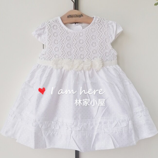 韩版阿路和如allo lugh儿童装女童宝宝夏款刺绣礼服公主连衣裙子