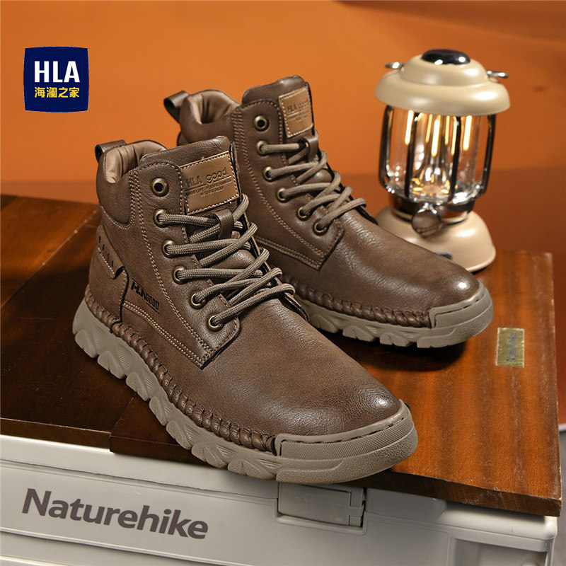 海澜之家马丁靴男款2026新款厚底增高低帮登山鞋黑色英伦春秋男鞋