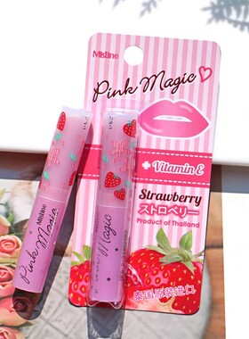 泰国Mistine蜜丝婷维他命E梦幻润唇膏小草莓味变色唇膏保湿滋润