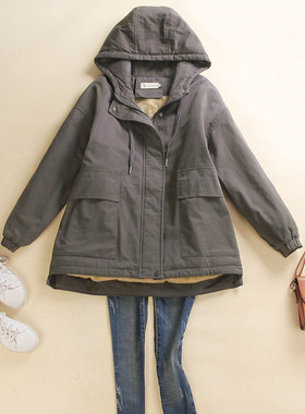 冬装加绒加厚保暖棉服派克服外套