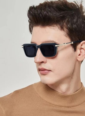 欧美复古太阳镜男ins蒸汽朋克风方框墨镜时尚小框眼镜潮酷shades