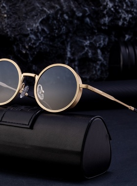 2025新款欧美时尚圆框太阳镜男士复古感墨镜男跨境shades