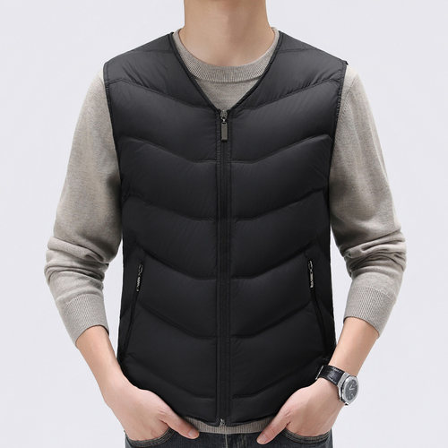 爆款白鸭绒男士羽绒马甲保暖背心