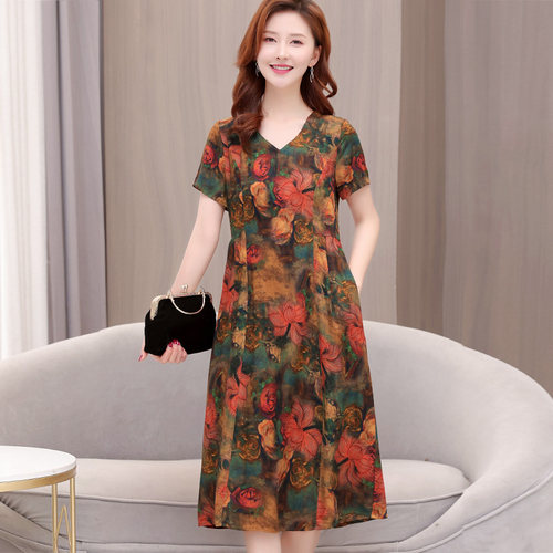 爆款推荐高端65支贡缎棉绸连衣裙