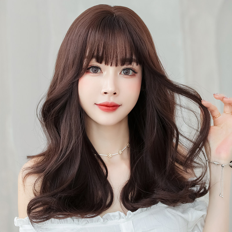 新品假发女长发夏气质q大波浪长卷发自然全头套圆脸韩式发型中长