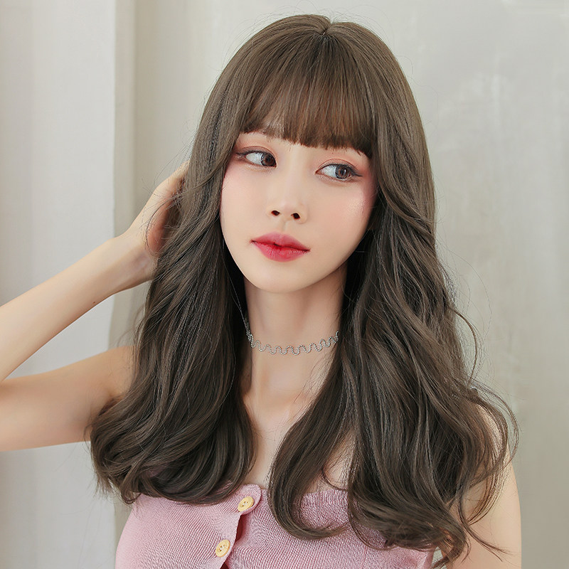 假发女长发 自然全头套式长卷发 空气刘海网红造型蓬松时尚中长发