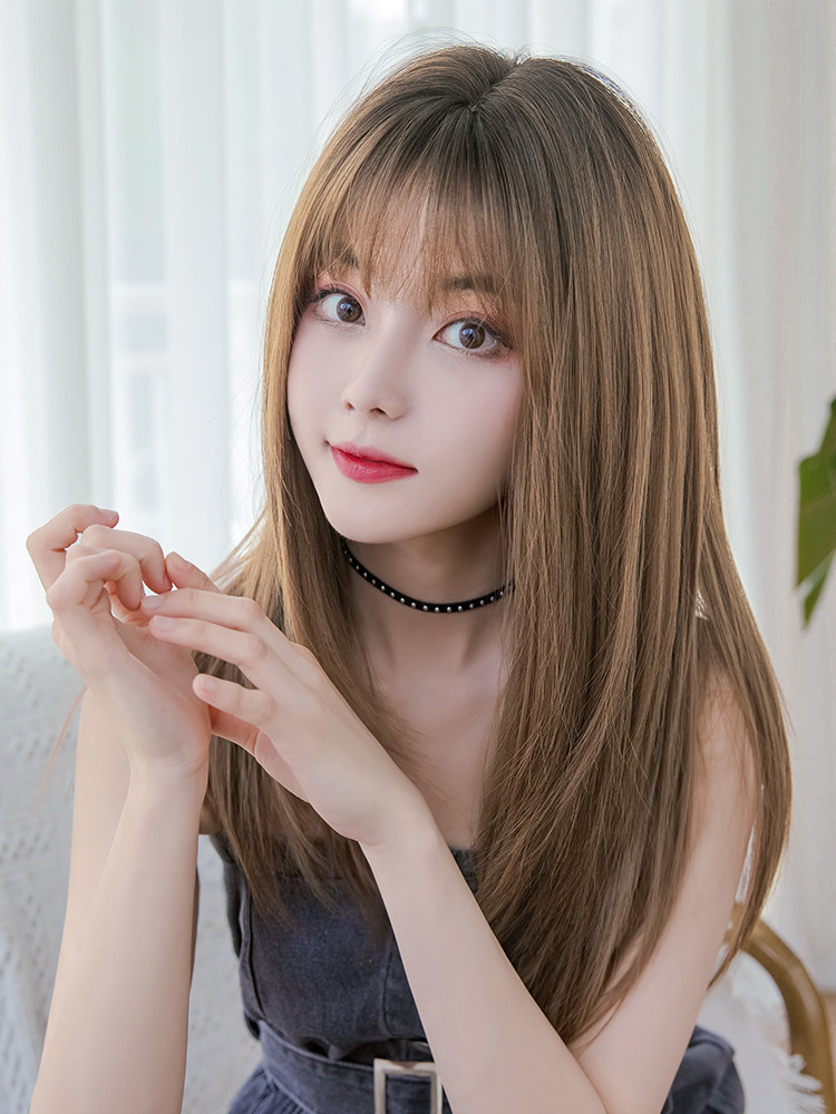 女装 シースルー前髪ロングストレートウィッグ