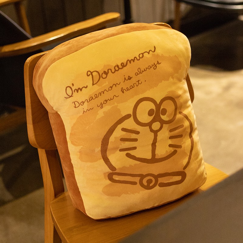 卡通叮当猫铜锣烧机器猫记忆面包吐司凉席坐垫午睡抱枕毛绒毯子