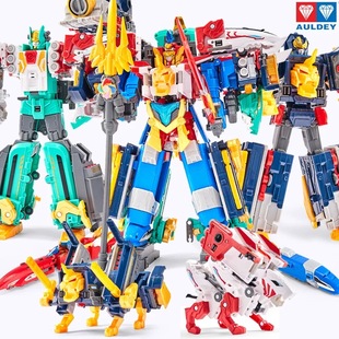 巨神战击队4轨道先锋变形玩具3合体豪华热浪战击王风雷龙虎碧甲号