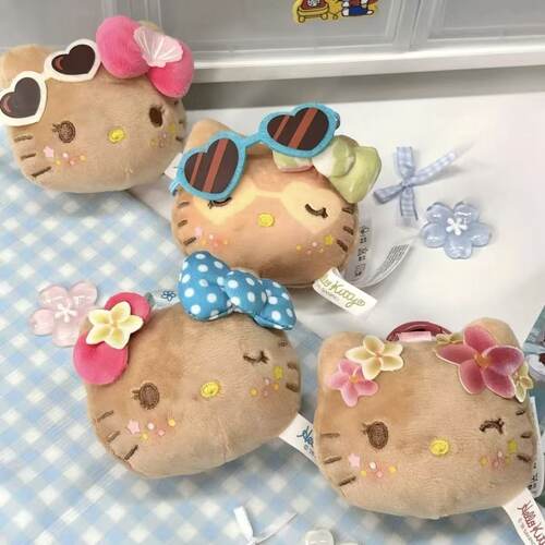 正版萌趣馆凯蒂猫HelloKitty去海边吧系列毛绒捏捏乐盲袋挂件礼物
