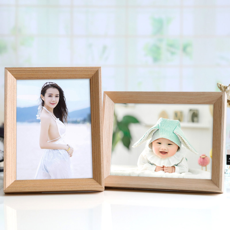 ins风678儿童冲印简约实木相框