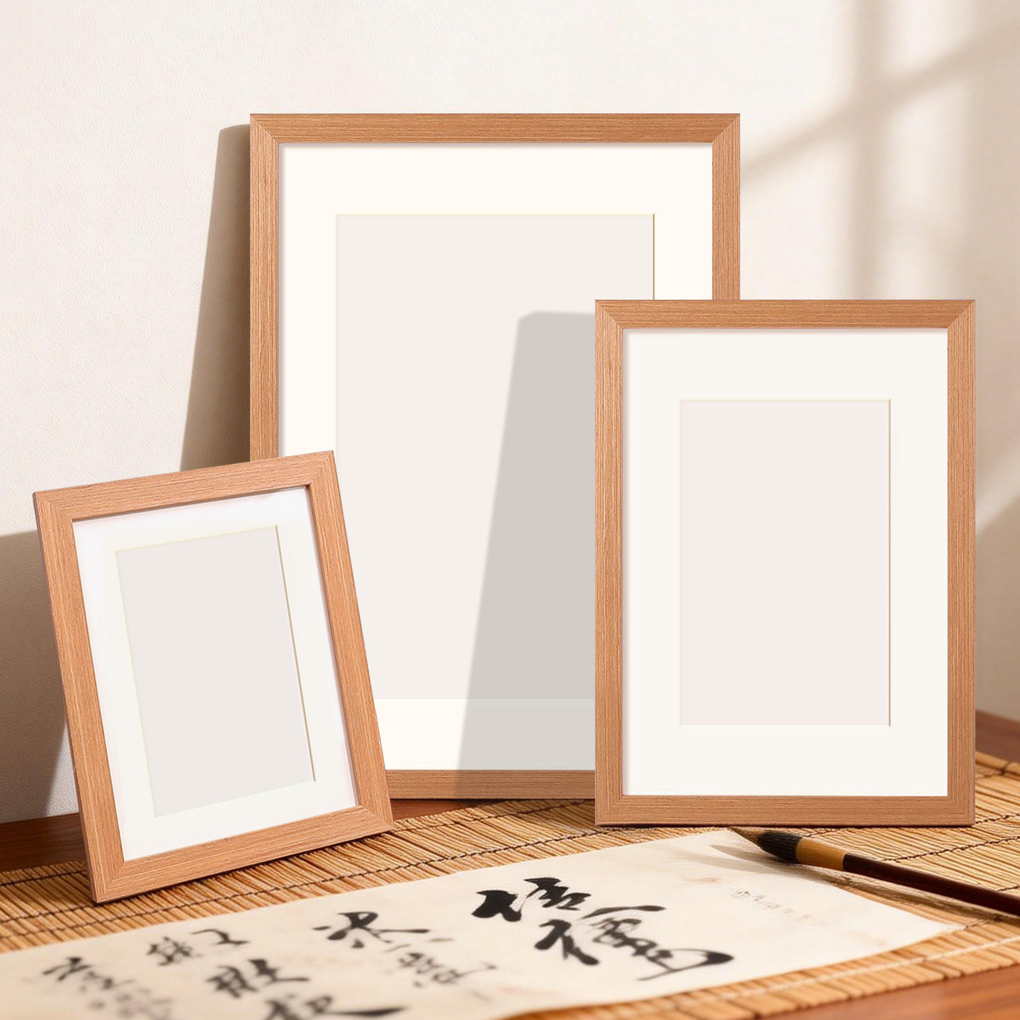 木质a4相框空框挂墙大尺寸海报展示框实木a5画框框架摆台a3定制