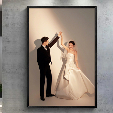 床头婚纱照相框照片制作放大打印加挂墙卧室结婚照挂画全家福定制