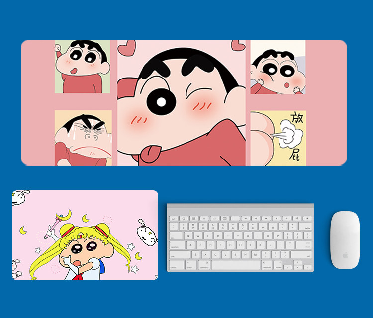 来图定制尺寸蜡笔小新鼠标垫写字办公桌新之助笔记本电脑键盘小白