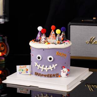 2025万圣节搞怪蛋糕装饰眼睛眼珠糖珠迷你毛球帽节日甜品派对摆件