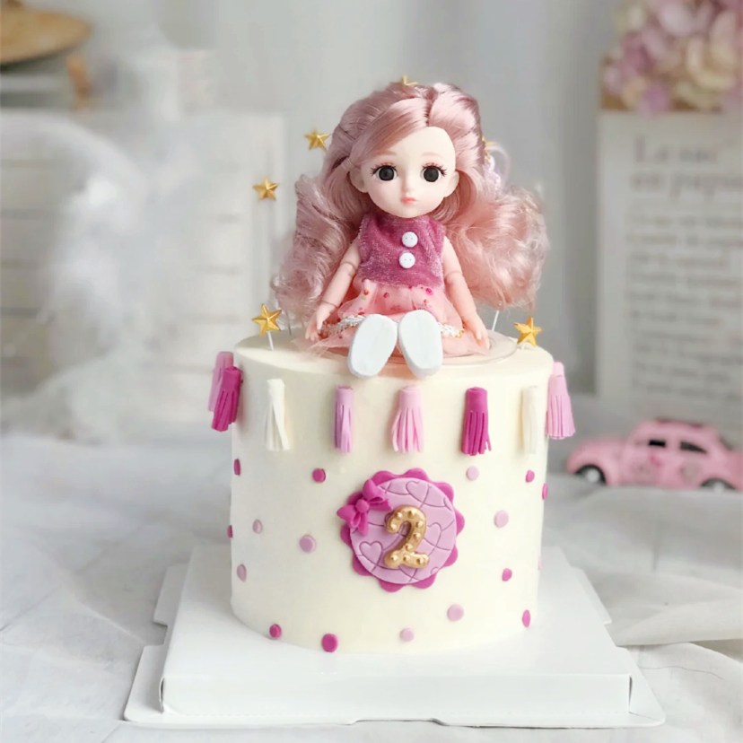 洋娃娃烘焙装饰萝莉摆件益贝恩小公主女孩生日周岁蛋糕甜品台装扮