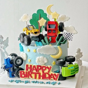 旋风合金车模战飚车速队男孩怪兽宝宝巴士越野工程车儿童生日玩具