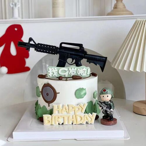 飞机军人生日甜品台插牌