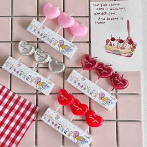 七夕情人节蛋糕装饰爱心loveyou蜡烛插件情侣告白表白氛围感摆件